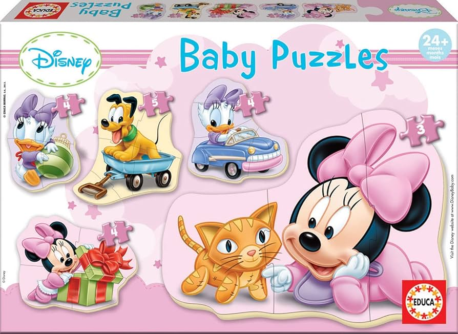 EDUCA Disney Baby Puzzles - Minnie & Friends (5 Progressive Puzzles for Toddlers 24+ Months) | 15612