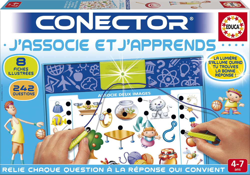 EDUCA Conector J’Associe et J’Apprends Learning Game - Interactive Matching Board with Light Response | 17316