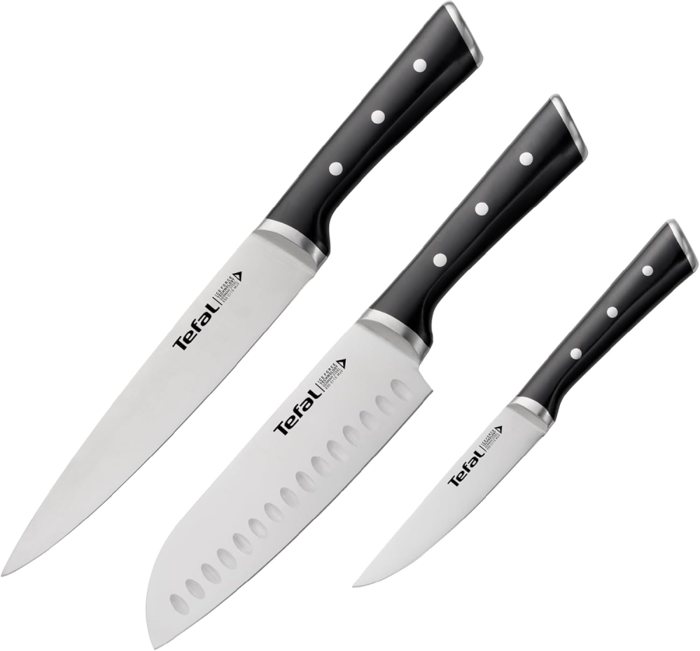 Tefal Ice Force Knife Set - Ultra-Durable Stainless Steel Chef Knife Collection | K232S374