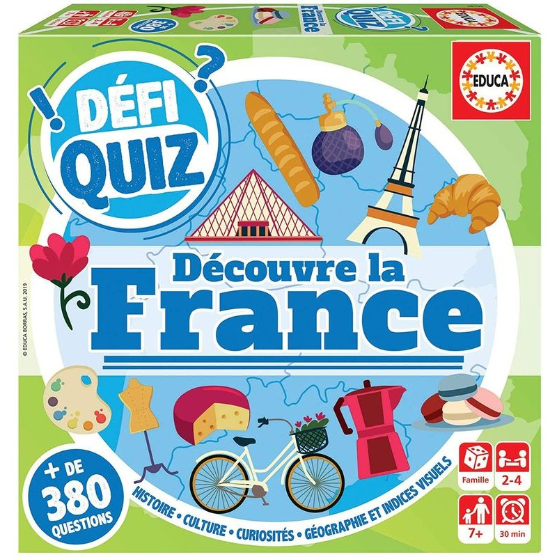 EDUCA Defi Quiz - Decouvre la France Educational Trivia Game with 380+ Questions | 18155
