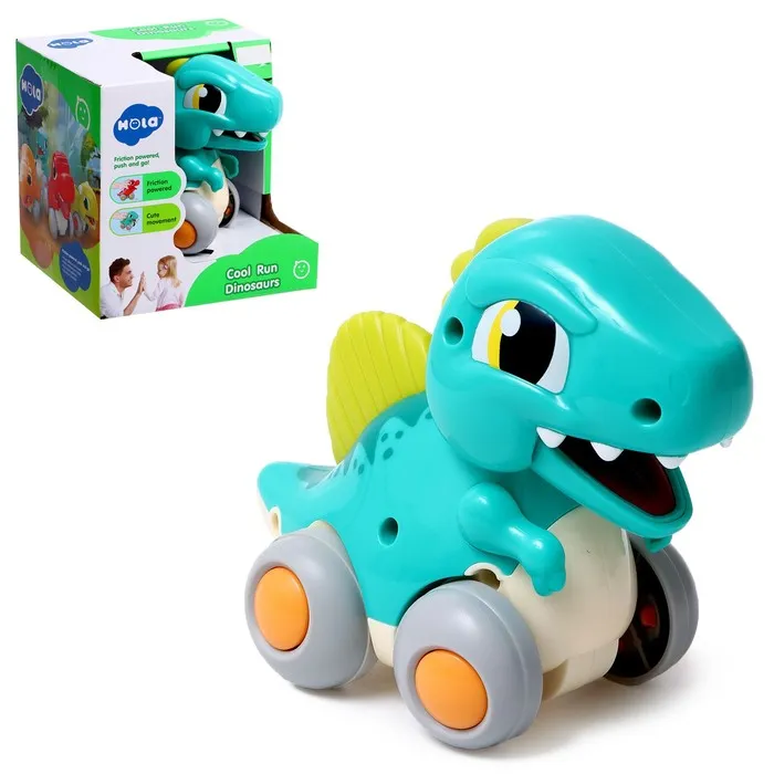 Hola Cool Run Dinosaurs - Friction Powered Push & Go Toy - Blue | HE7968/D