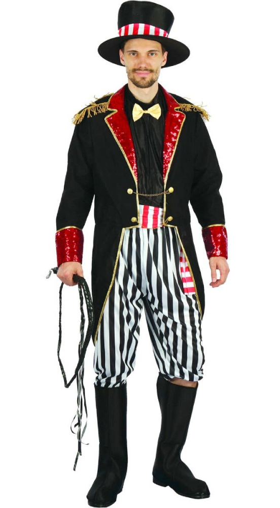 Circus Showman Men’s Ringmaster Costume (Jacket, Pants, Sash, Boot Tops & Hat) | 093303