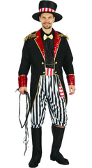 Circus Showman Men’s Ringmaster Costume (Jacket, Pants, Sash, Boot Tops & Hat) | 093303