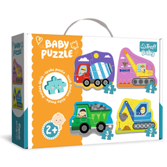 Trefl Baby Puzzle - 6-Piece Construction Vehicles Puzzle Set for Toddlers | 36072