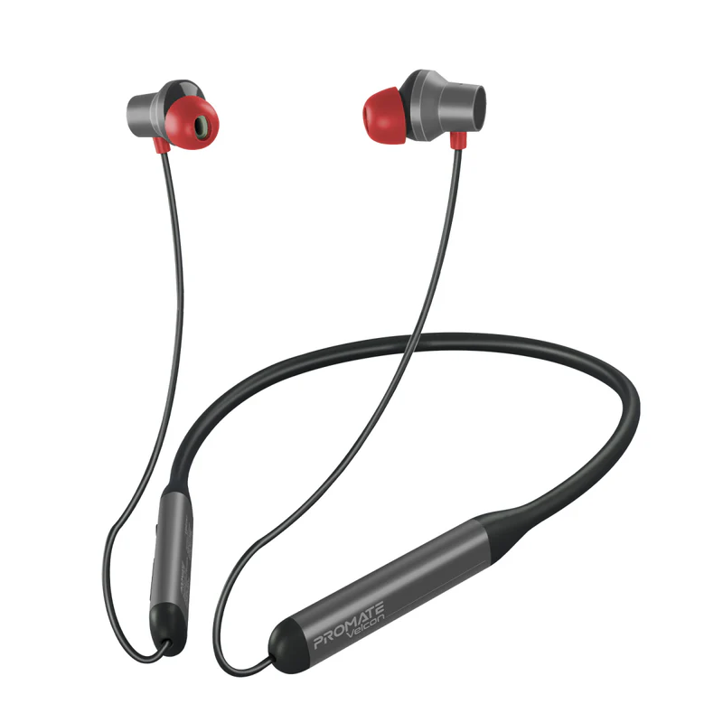 Promate High-Definition ANC Wireless Neckband Earphones - Black | Velcon.BLACK