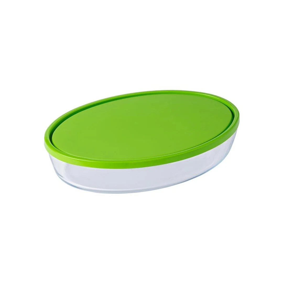 PYREX Glass Oval Roaster with Lid 35 cm - High-Resistance Bakeware