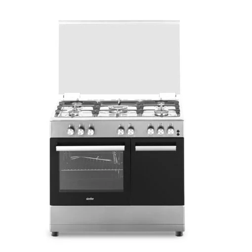 Simfer F9502IH-CDC 90 cm Freestanding Gas Cooker - Half Inox (Sides Grey) | F9502IH-CDC