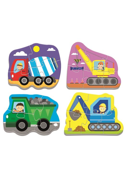 Trefl Baby Puzzle - 6-Piece Construction Vehicles Puzzle Set for Toddlers | 36072