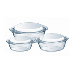 PYREX Essentiels Glass Casserole Set - 3-Piece High-Resistance Cookware