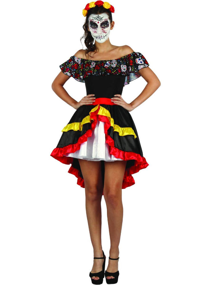 Day of the Dead Costume (Dress & Headband) | 093408