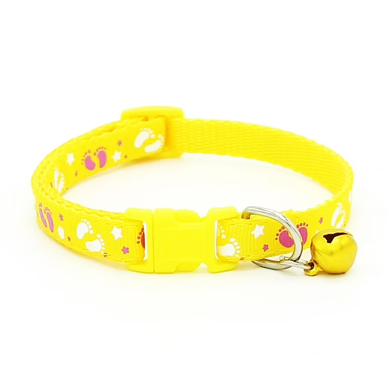 Sunro Pet Collar with Bell - Adjustable Safety Cat & Small Dog Collar, Yellow (1 Piece)
