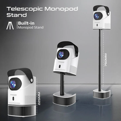 Promate 4K Ultra HD Wireless LCD Projector with Built-In Speaker & Monopod Stand | BEAMER-A250.EU