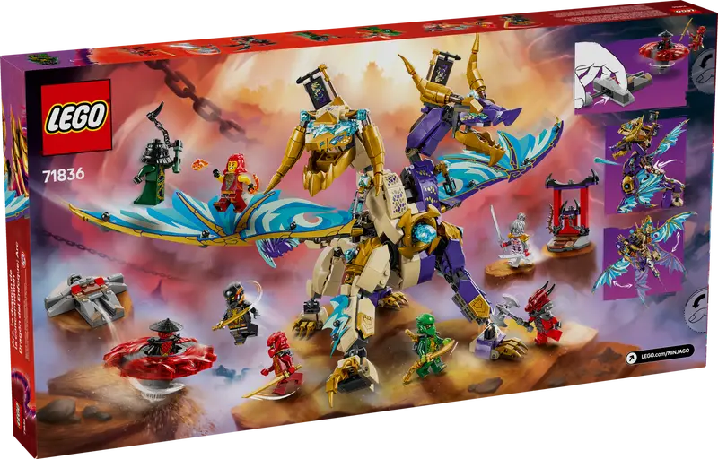 LEGO NINJAGO Arc Dragon of Focus Set -  Buildable Dragon Toy with Ninja Minifigures | 71836