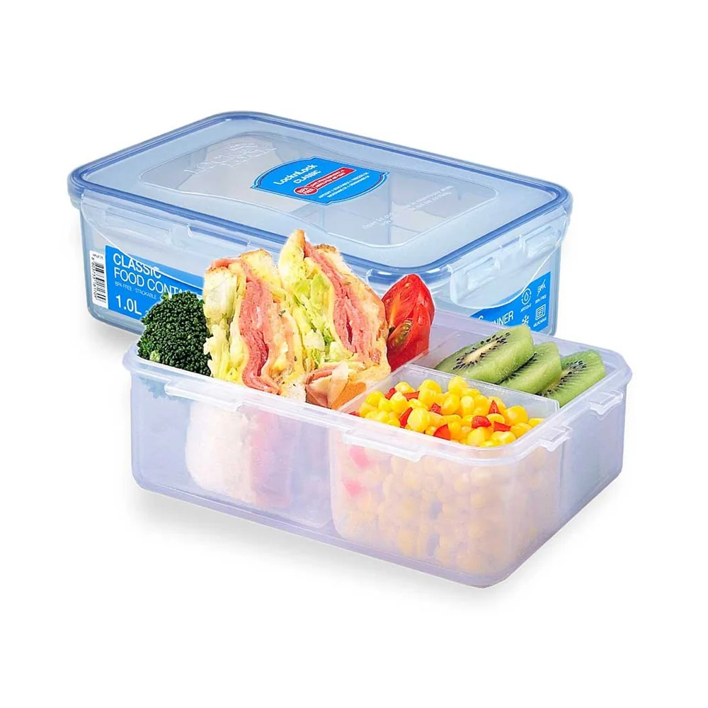 LocknLock Rectangular Tall Food Container 3.4L with Divider | LLHPL848C