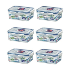 LocknLock Rectangular Short Food Container 350ml with Divider | LLHPL806C