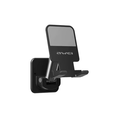 AWEI Foldable Wall Tablet & Phone Holder Stand – Black | X36