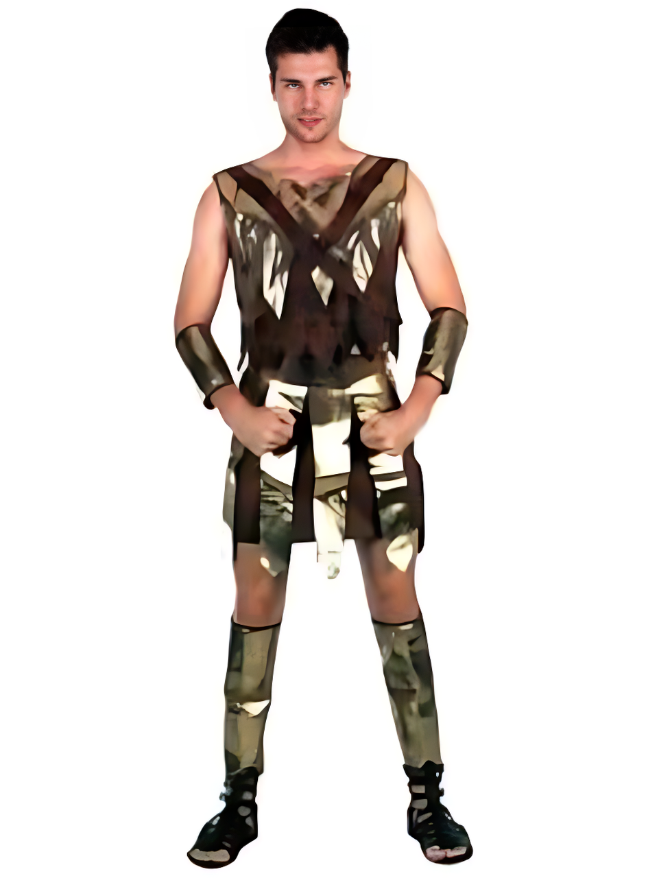 Roman Warrior Costume (Skirt, Shirt, Arm & Leg Guards) | 083022