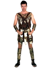 Roman Warrior Costume (Skirt, Shirt, Arm & Leg Guards) | 083022