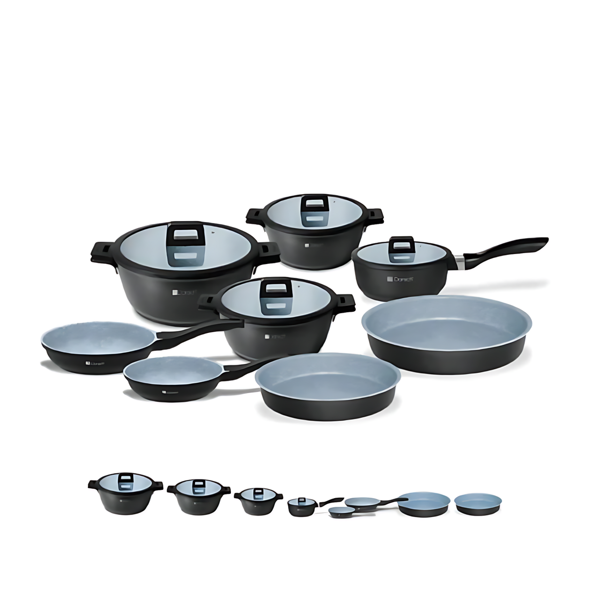 Dorsch Lifetime Series 12-Piece Ceramic Cookware Set with Non-Scratch Wooden Utensils – ProGlider Marble Design