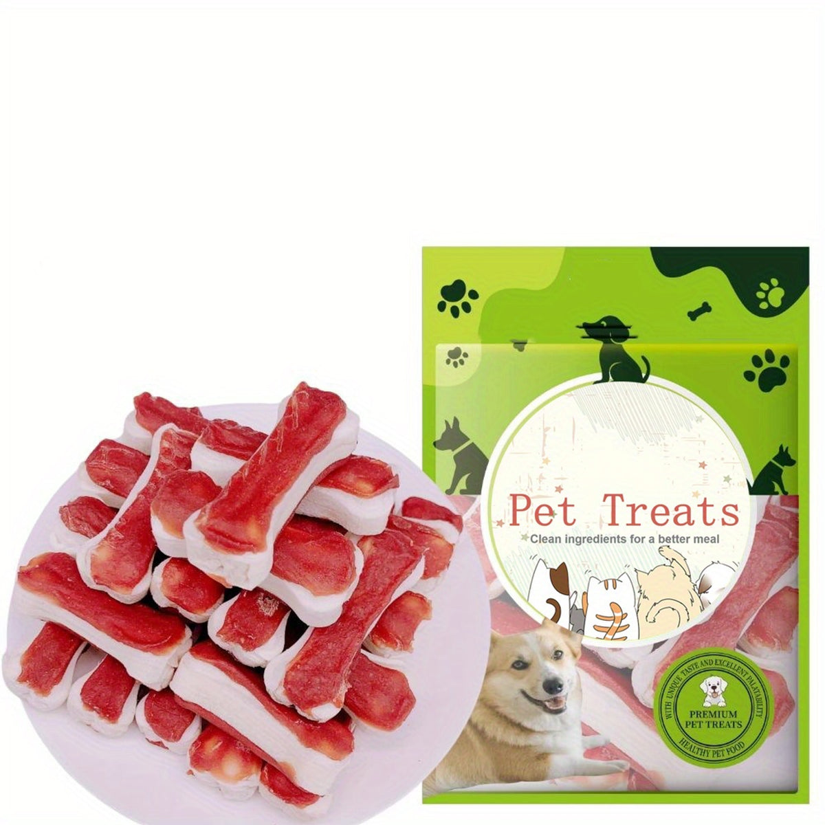Olivet Pet Dog Treat Bones - Duck Meat & Rawhide Chews 100g
