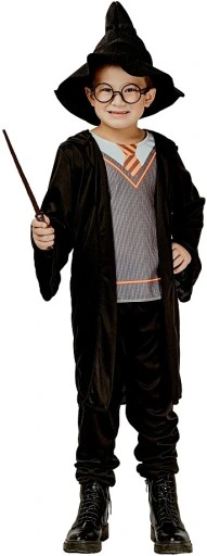 School Wizard Boys Costume (Shirt, Pants, Robe, Hat) - Small Size | 091838