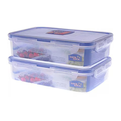 LocknLock Rectangular Short Food Container 1.6L - 3P Set with Shrink Wrap | LLHPL824SA3