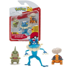 Pokemon Battle Figure 3-Pack - Torkoal, Axew & Frogadier Official Detailed Figures | PKW4089