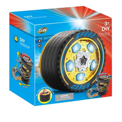 2-in-1 Tire Parking Track Playset - Construction Team Edition with Spiral Race Tower & 2 Cars | SK-571GA