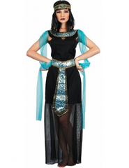 Egyptian Costume (Dark Dress, Blue Belt & Headdress) | 093489