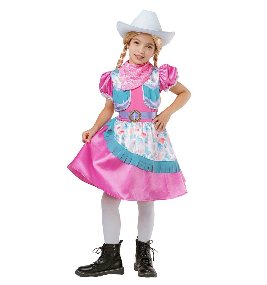 Cowgirl Costume (Dress, Belt, Hat, Scarf) - Medium Size | 091942