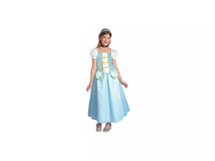 Princess Costume (Blue & White Dress with Gold Details, Blue Sash, Necklace) - Small Size | 091468