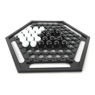 Classic Abalone Strategy Board Game - Hexagonal Board with Black & White Marbles | AL0407