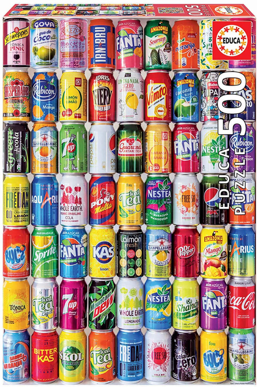 Educa Assorted Drink Cans 500-Piece Puzzle | 18447