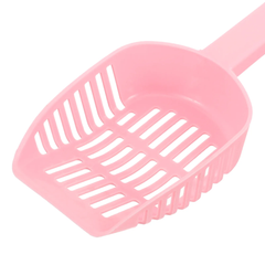 Cat Litter Shovel - Durable Plastic Scoop with Handle for Easy Cleaning - Pink
