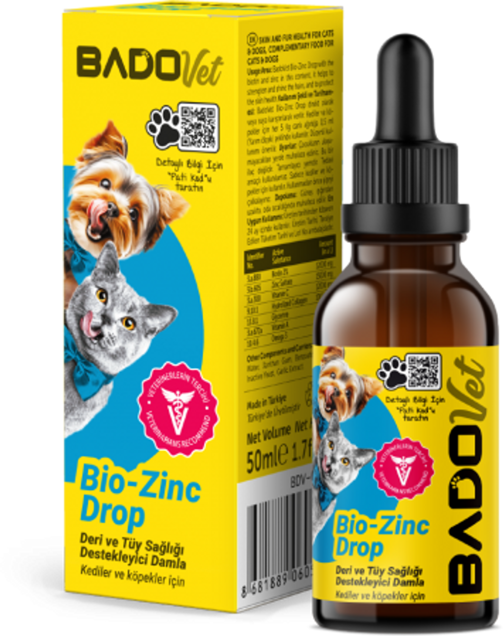 Bado Cat and Dog Supplement Drop Bio-Zinc 50 Ml | 9060549
