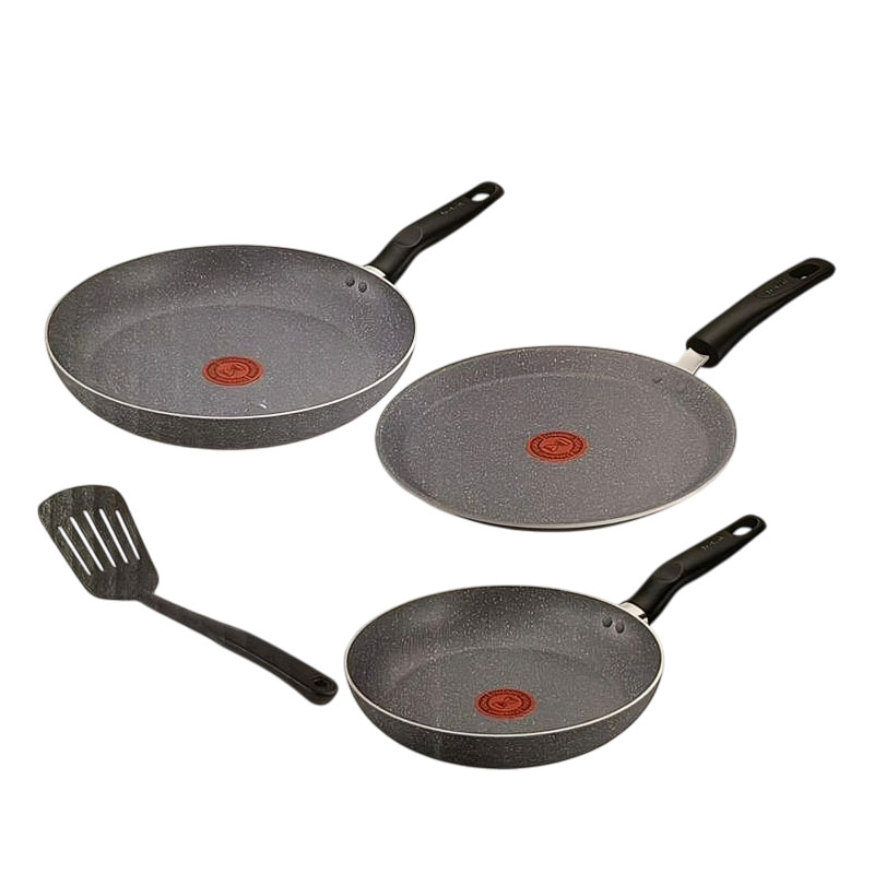 Tefal Natura 4-Piece Cookware Set - Frypan 20 cm, Frypan 24 cm, Pancake Pan 25 cm + Spatula | B867S485