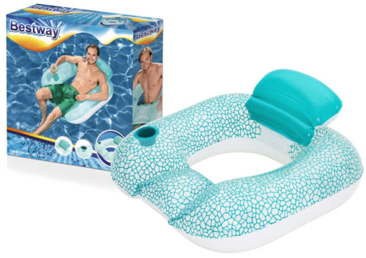 Bestway Inflatable Lounge Tube with Headrest - Mosaic Pattern | P-43097