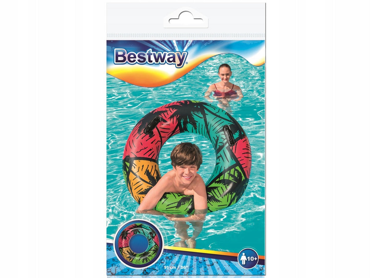 Bestway Inflatable Neon Tropic Swim Ring - Palm Paradise | P-36350