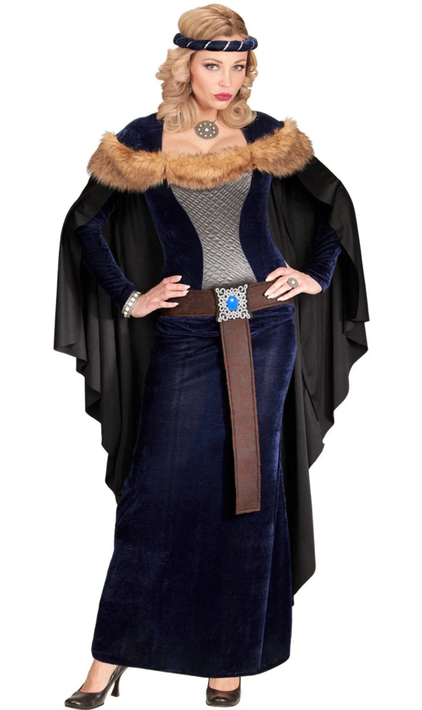 Medieval Princess Costume (Dress with Cape, Belt & Headpiece) | 01462