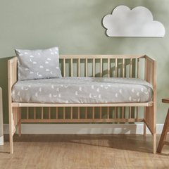 Karaca Home Baby Cloudy Pillowcase Sheet Set [Grey] | 200.22.11.0229