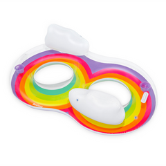 عوامة حمام سباحة Bestway Rainbow المزدوجة القابلة للنفخ مع مساند رأس على شكل سحابة | P-43648