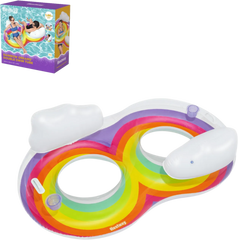 Bestway Rainbow Double Inflatable Pool Float with Cloud Headrests | P-43648