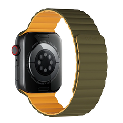 WiWU WI-WB001 Magnetic Silicone Watch Band 38/40/41 for iWatch - Green + Yellow | WI-WB001