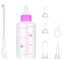 Pet Nursing Feeding Bottle with Brush - Pink | PET-FB-PNK01