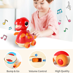 Mola Dinosaur Rolling Toy – Toddler Push & Roll Figure - Red | 6110