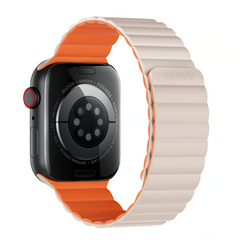 WiWU Magnetic Silicone Watch Band 38/40/41 for iWatch - Starlight + Orange | WI-WB001