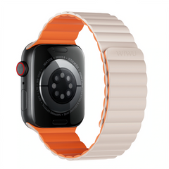 WiWU Magnetic Silicone Watch Band 38/40/41 for iWatch - Starlight + Orange | WI-WB001