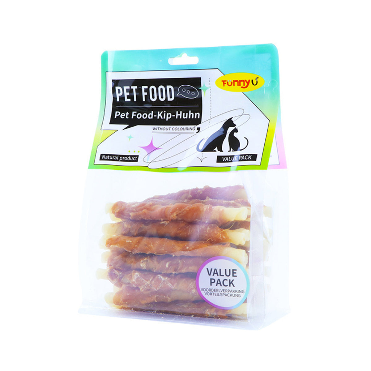 Funny U Dog Treat Sticks - Chicken Wrapped Rawhide (Value Pack) | FUN-DTS-CH-VP