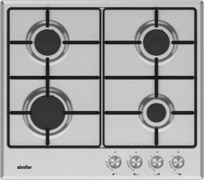 Simfer H6.400 VGRIM 60 cm Built-in Gas Hob Stainless Steel | MAO1-6400VGRIM