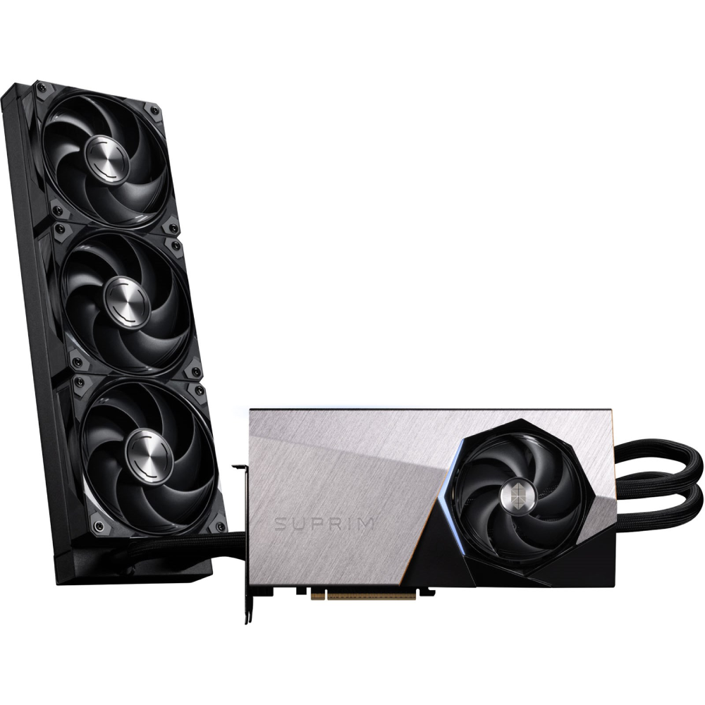 MSI GeForce RTX 5080 16G Suprim Liquid SOC Graphics Card, 16GB GDDR7 256-Bit Memory, 2745 MHz Boost Clock, 30 Gbps Memory Speed, 10752 CUDA Cores, PCI Express Gen 5 x16 | 912-V531-027